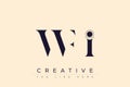 WFI abstract letter logo design Royalty Free Stock Photo