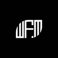 WFM letter logo design on black background. WFM creative initials letter logo concept. WFM letter design Royalty Free Stock Photo