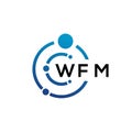 WFM letter technology logo design on white background. WFM creative initials letter IT logo concept. WFM letter design Royalty Free Stock Photo
