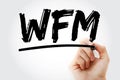 WFM - WorkForce Management acronym with marker, business concept background Royalty Free Stock Photo