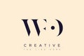 WFO abstract letter logo design Royalty Free Stock Photo