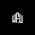 WFU letter logo design on BLACK background. WFU creative initials letter logo concept. WFU letter design Royalty Free Stock Photo