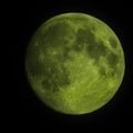 Green Moon in a spring night sky Royalty Free Stock Photo