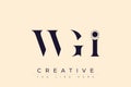 WGI abstract letter logo design Royalty Free Stock Photo