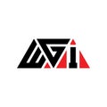 WGI triangle letter logo design with triangle shape. WGI triangle logo design monogram. WGI triangle vector logo template with red Royalty Free Stock Photo