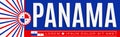 Panama patriotic banner design, typographic vector illustration, Panamanian flag colors