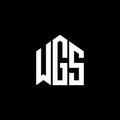WGS letter logo design on BLACK background. WGS creative initials letter logo concept. WGS letter design Royalty Free Stock Photo