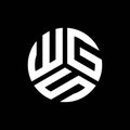WGS letter logo design on black background. WGS creative initials letter logo concept. WGS letter design Royalty Free Stock Photo