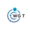 WGT letter technology logo design on white background. WGT creative initials letter IT logo concept. WGT letter design Royalty Free Stock Photo