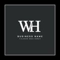 WH Minimal Vector Logo - Simple Business Logo for Monogram W and H Royalty Free Stock Photo