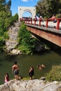 Rotorua, New Zealand. Entrance and bridge, Whakarewarewa