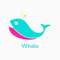 whale Logo Concept. Fish Logotype Royalty Free Stock Photo