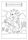 seahorse coloring book for kids