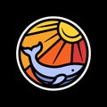 Whale Animal Logo Vector Design illustration Emblem Royalty Free Stock Photo