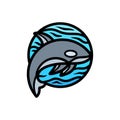 Whale Animal Logo Vector Design illustration Emblem Royalty Free Stock Photo