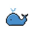 Whale 8-bit vector illustration. Vector illustration decorative design Royalty Free Stock Photo
