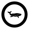 Whale black icon in circle