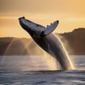 whale breaching out of water Royalty Free Stock Photo