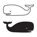 Whale character cartoon icon logo dolphin shark tail fin illustration Royalty Free Stock Photo