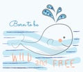 Whale child drawings Royalty Free Stock Photo