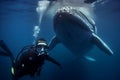 Whale diver selfie. Generate Ai