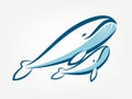 Whale family symbol Royalty Free Stock Photo