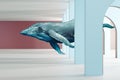 Whale in a fantsy room Royalty Free Stock Photo