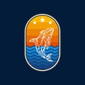 Whale fish emblem