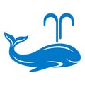 Whale icon, simple style