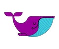 Whale isolated. large mammal under water. Vector illustration