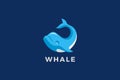 Whale Logo Absctract Happy Fish Design vector template