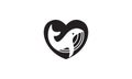 Whale with love shape  logo vector symbol icon design illustration Royalty Free Stock Photo