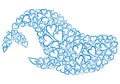 Whale made of hearts