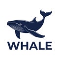 whale modern flat minimalist logo