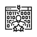 whale phishing attacks line icon vector illustration
