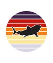 Whale Retro Sunset Design template