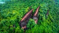 3 Whale Rock. Aerial view of Three whale stones in Phu Sing National, Bueng Kan, Thailand