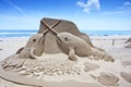 Whale sand sculpture Royalty Free Stock Photo