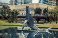 Whale sculpture at the city park near Petronas twin towers. Urban art. Kuala Lumpur, Malaysia. Royalty Free Stock Photo