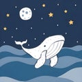 Whale sea and night sky 01