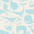 Whale. Seamless background. Seamless pattern can be used for wallpaper, pattern fills, web page background, surface textures