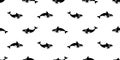 Whale seamless pattern vector shark fin dolphin isolated wallpaper background Royalty Free Stock Photo