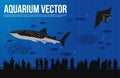 Whale Shark in aquarium vector.