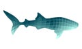 Whale shark stylized in quadrangular shapes