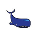 Whale simple color vector design icon