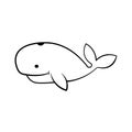 Whale simple outline icon