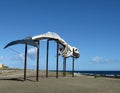 Whale sketeton in Salinas del Carmen Royalty Free Stock Photo