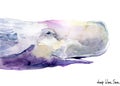 Whale. sperm whale watercolor illustration. Royalty Free Stock Photo