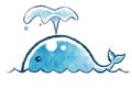 Whale squirt illustration