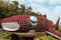 Whale statue made of flowers in Naha Okinawa Japan